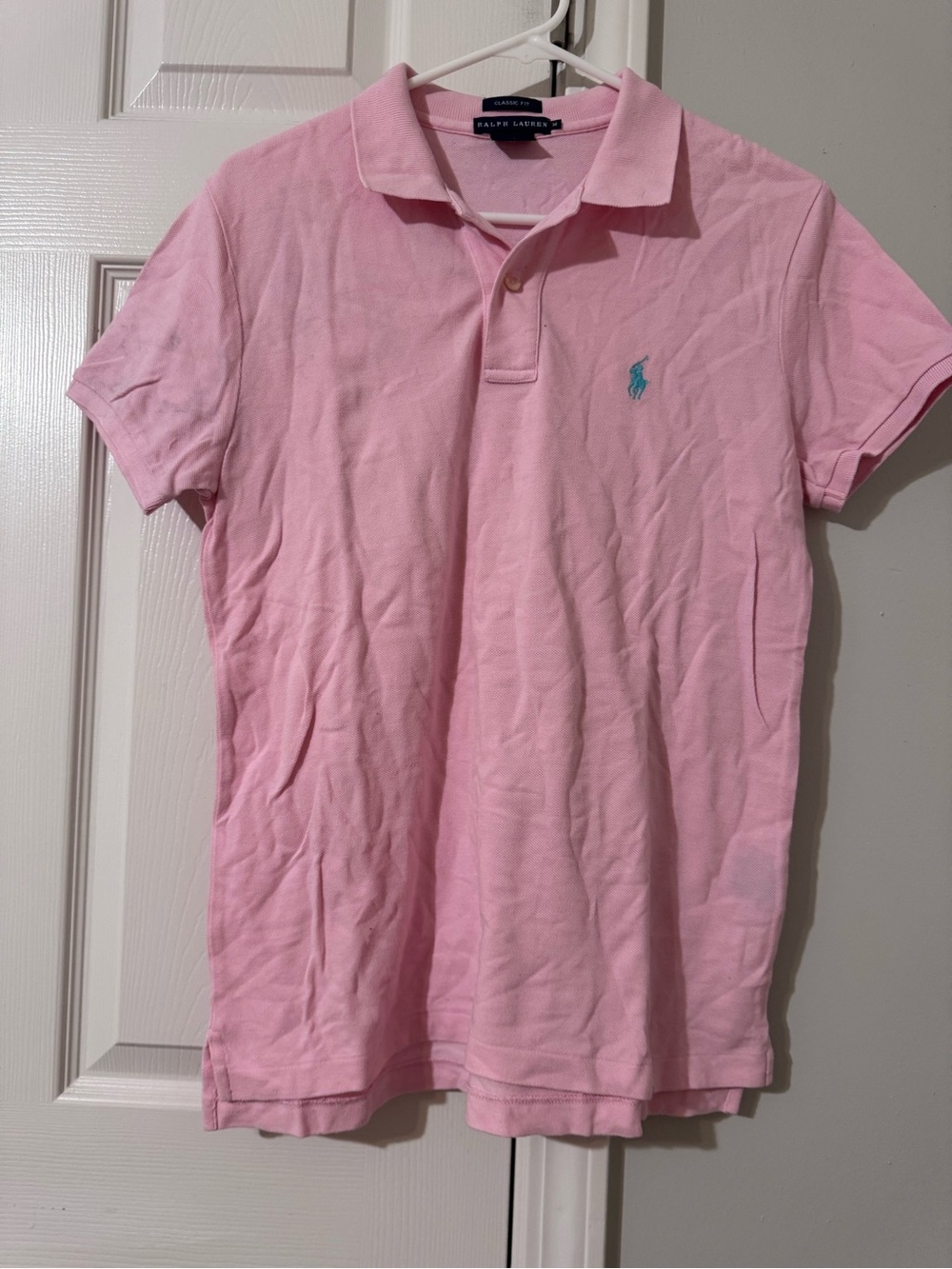 Polo by Ralph Lauren Light Pink Short Sleeve Polo with Teal Pony